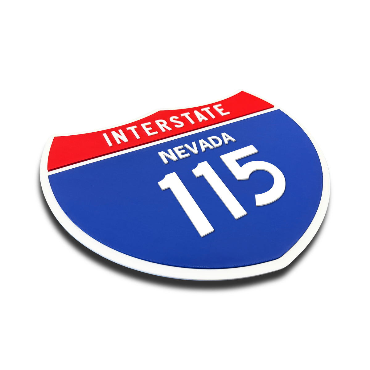 Interstate 115 – Nevada road sign replica three-quarter view