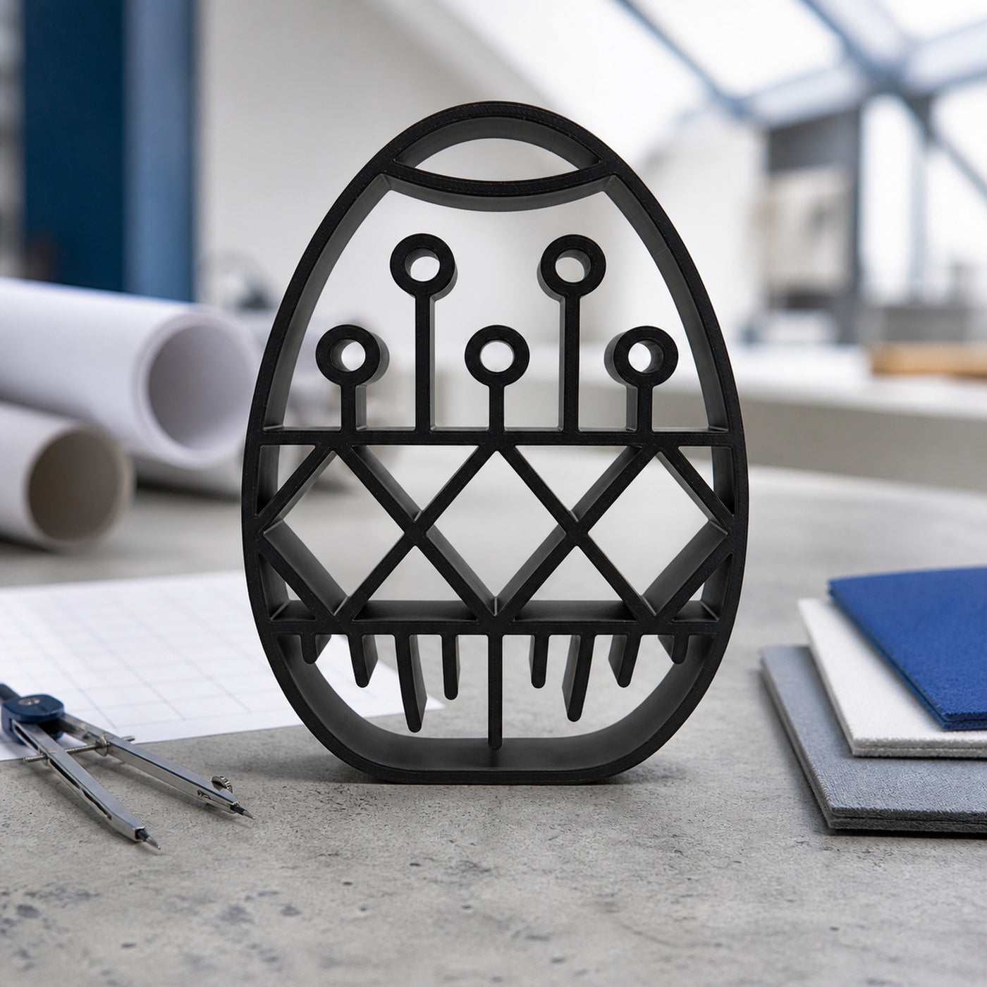 Geometric Pattern Elegant Outlines sculpture — lifestyle view