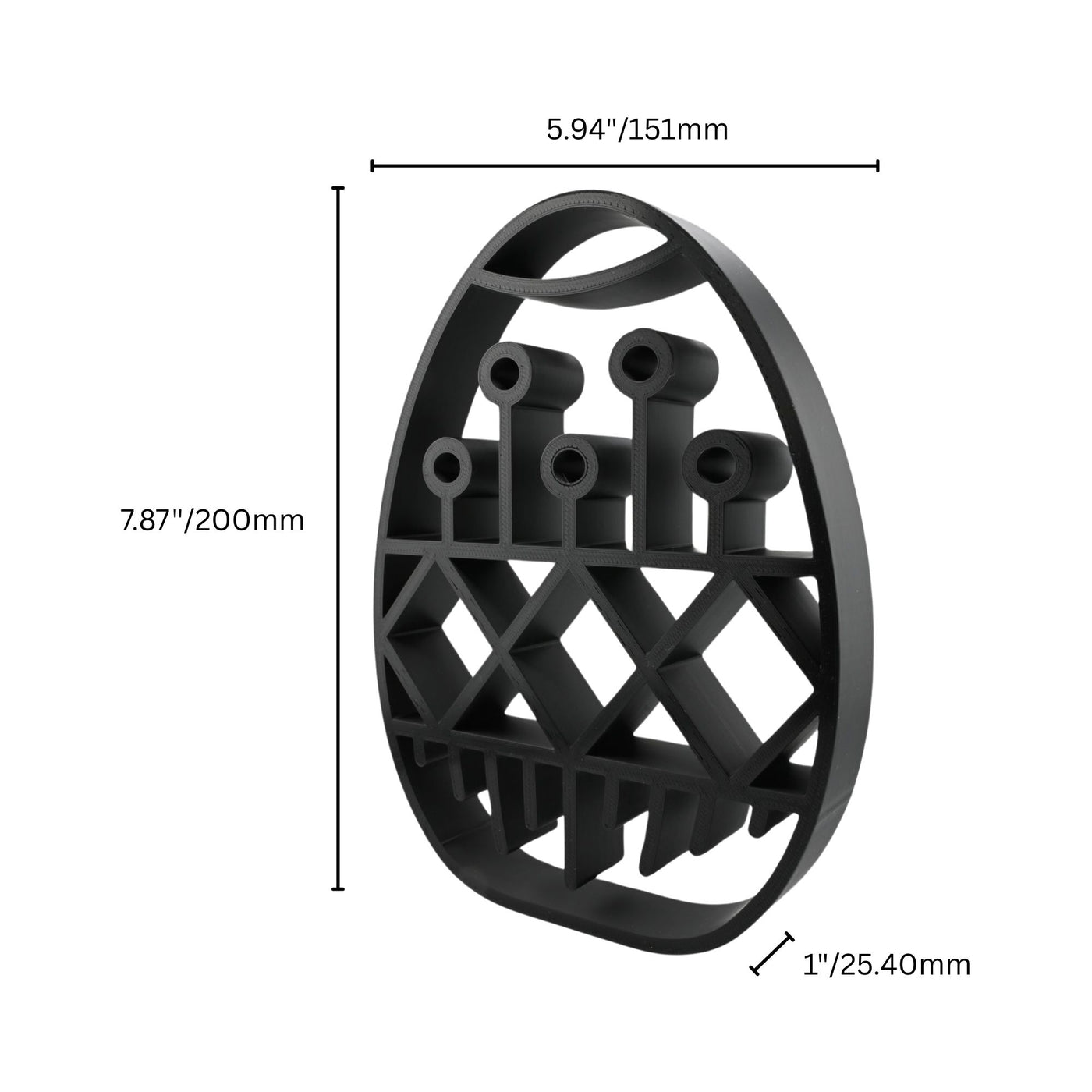 Geometric Pattern Elegant Outlines sculpture — dimension view