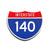 Interstate 140 Number Only road sign replica front view