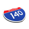 Interstate 140 Number Only road sign replica three quarter view