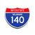 Interstate 140 Delaware road sign replica front view