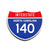Interstate 140 North Carolina road sign replica front view