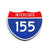 Interstate 155 Number Only road sign replica front view