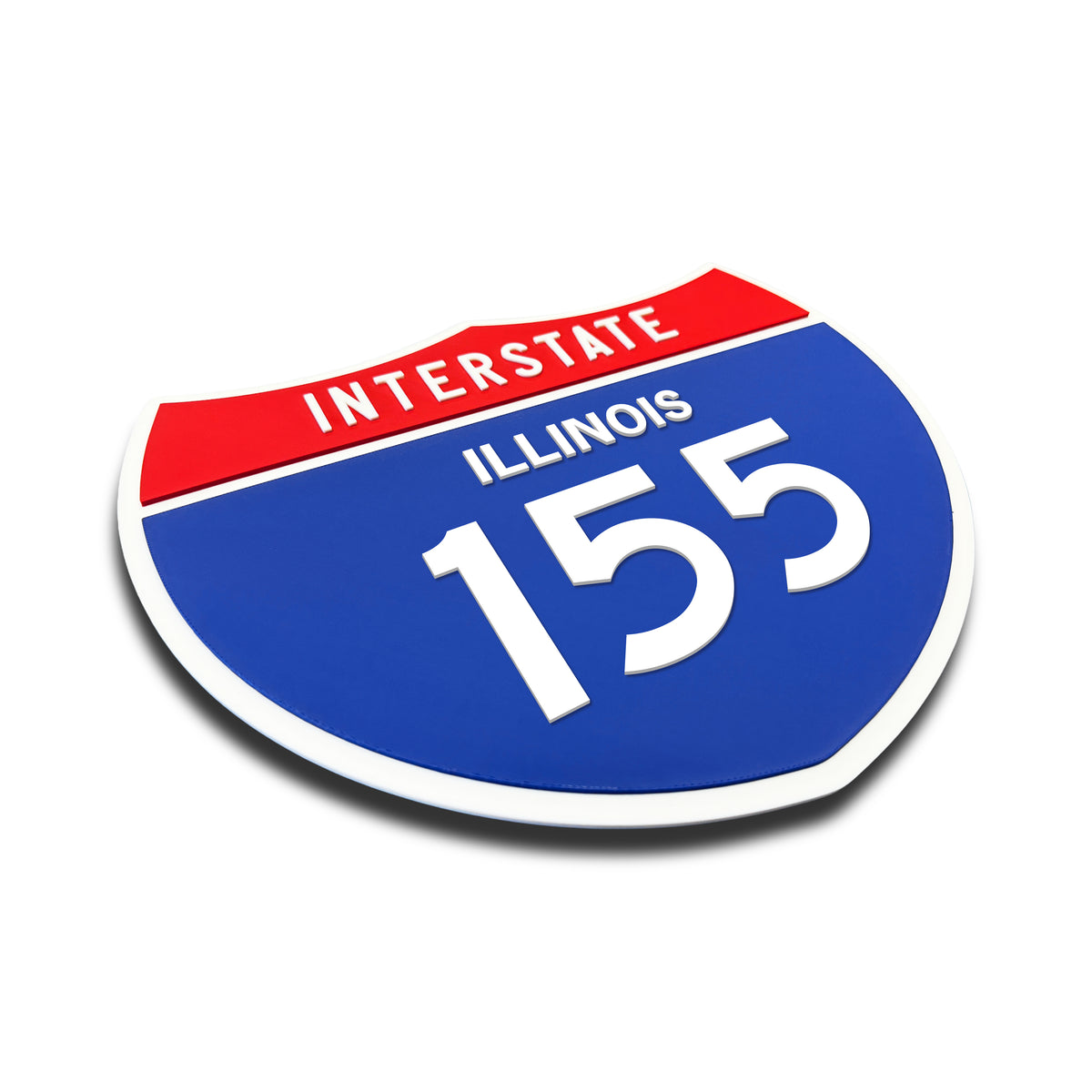 Interstate 155 – Illinois road sign replica three-quarter view