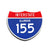 Interstate 155 Illinois road sign replica front view