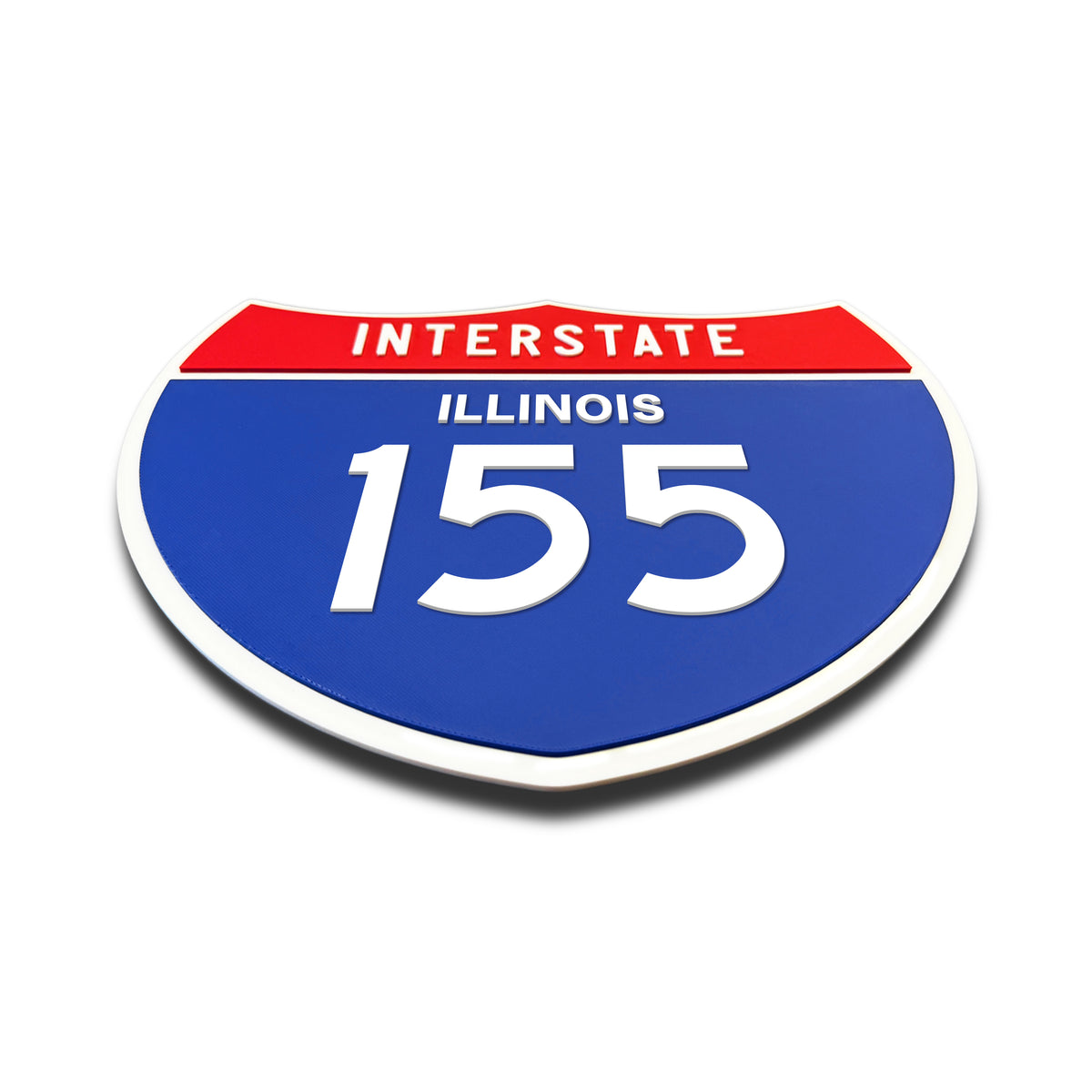 Interstate 155 – Illinois road sign replica flat view