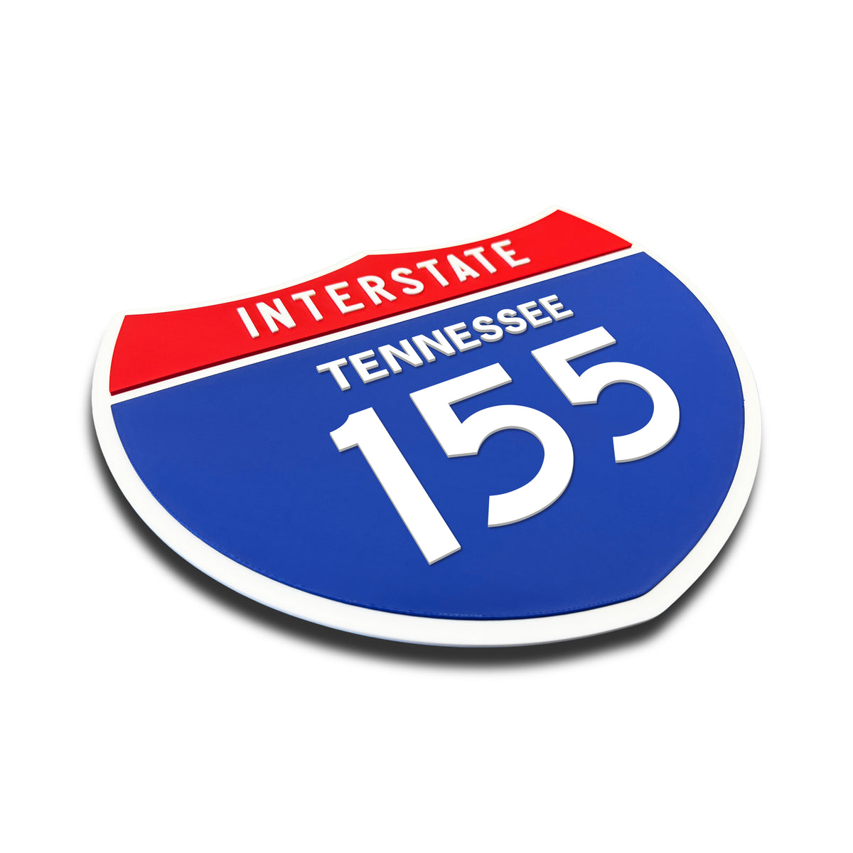 Interstate 155 – Tennessee road sign replica three-quarter view