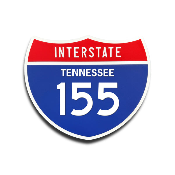 Interstate 155 Tennessee road sign replica front view