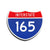 Interstate 165 Number Only road sign replica front view