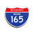 Interstate 165 Indiana road sign replica front view