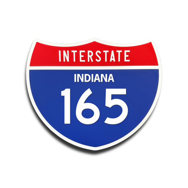 Interstate 165 Indiana road sign replica front view