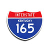 Interstate 165 Kentucky road sign replica front view