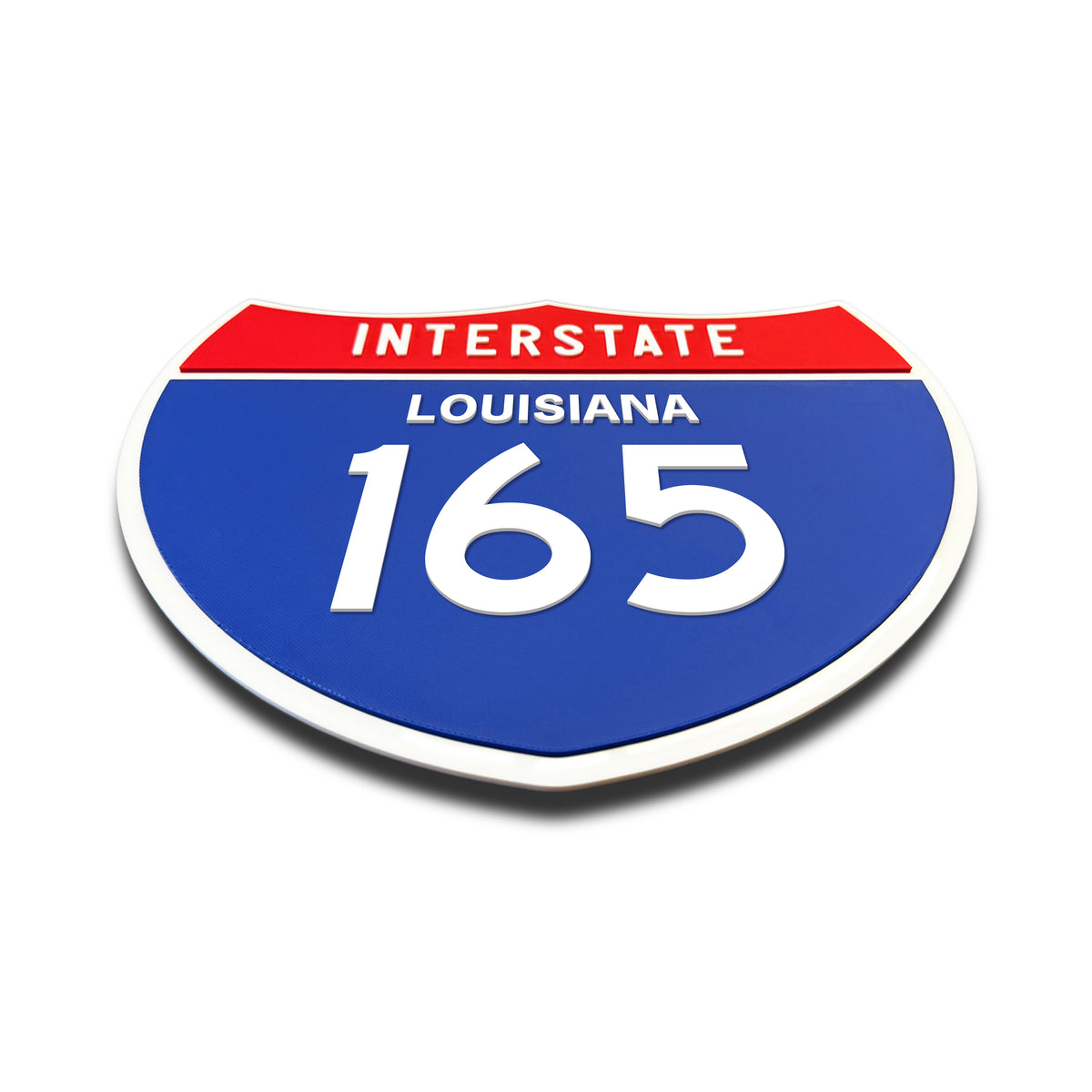Interstate 165 – Louisiana road sign replica flat view