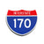 Interstate 170 Number Only road sign replica front view
