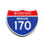 Interstate 170 Missouri road sign replica front view