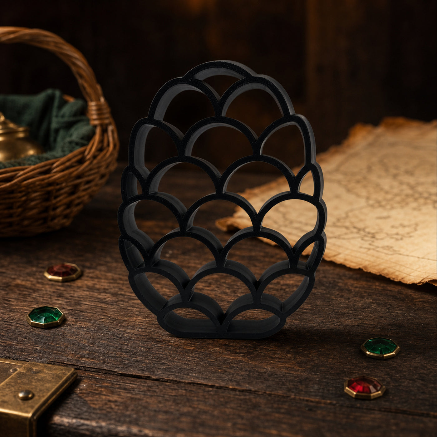 Dragon Scales Elegant Outlines sculpture — lifestyle view
