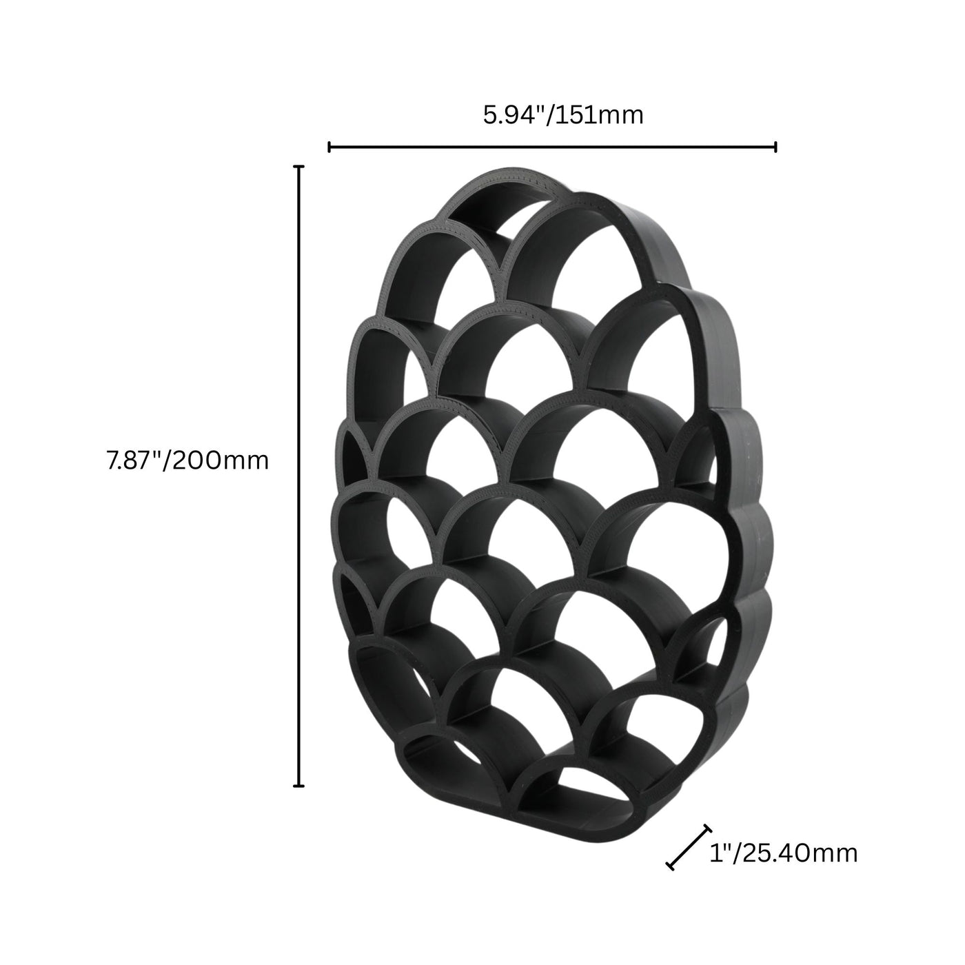 Dragon Scales Elegant Outlines sculpture — dimension view