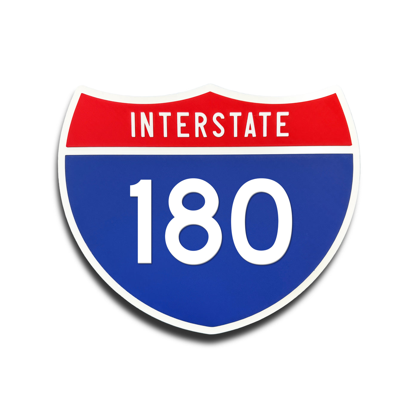Interstate 180 Number Only road sign replica front view