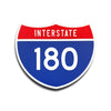Interstate 180 Number Only road sign replica front view