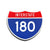 Interstate 180 Number Only road sign replica front view