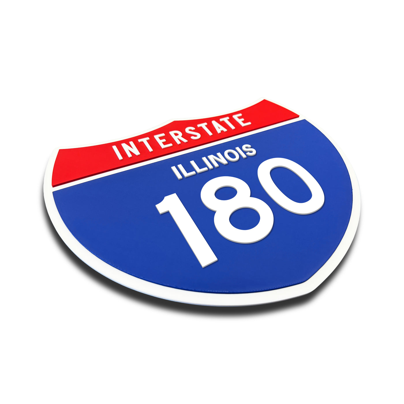 Interstate 180 – Illinois road sign replica three-quarter view