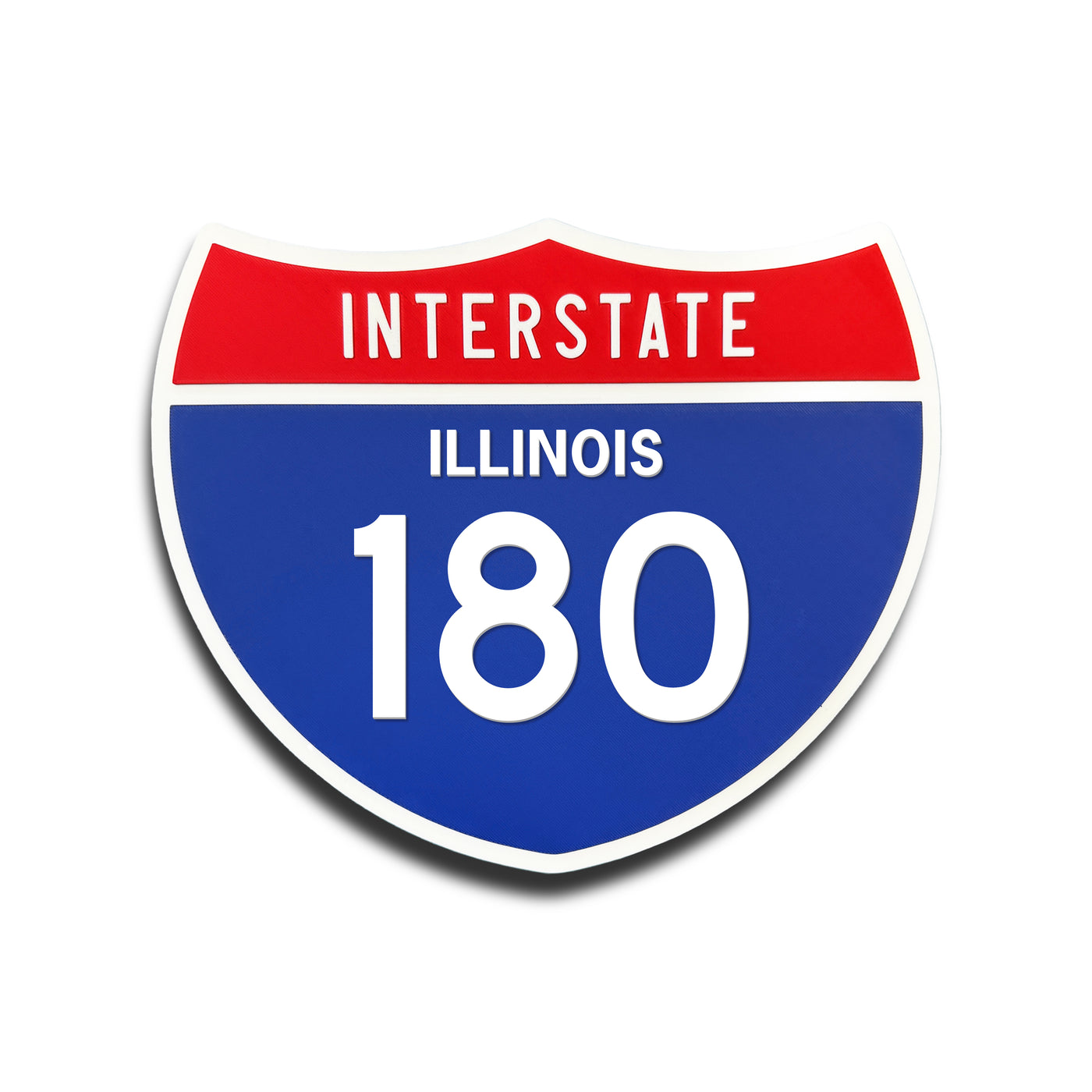 Interstate 180 Illinois road sign replica front view