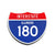 Interstate 180 Illinois road sign replica front view