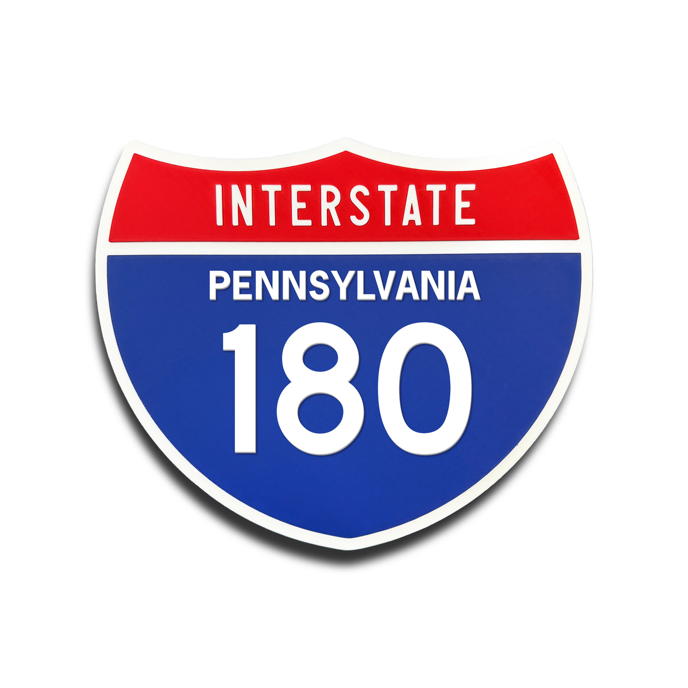 Interstate 180 Pennsylvania road sign replica front view
