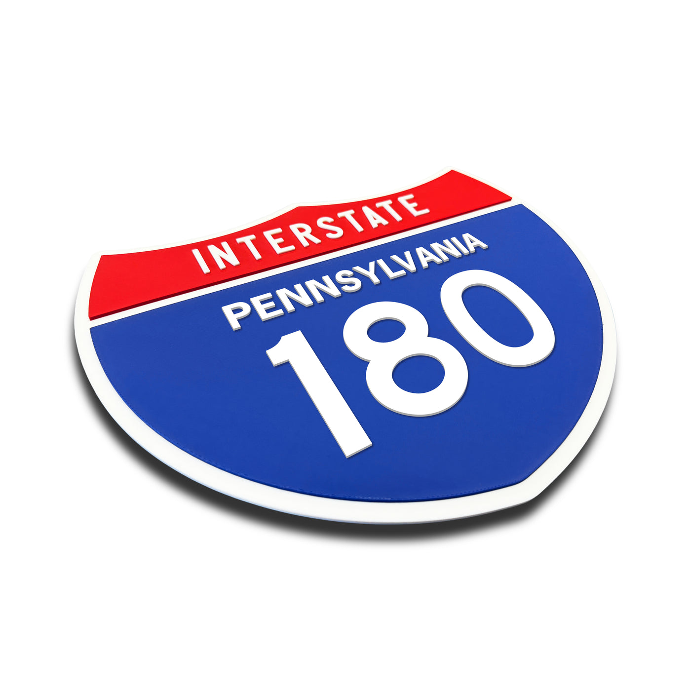 Interstate 180 – Pennsylvania road sign replica three-quarter view