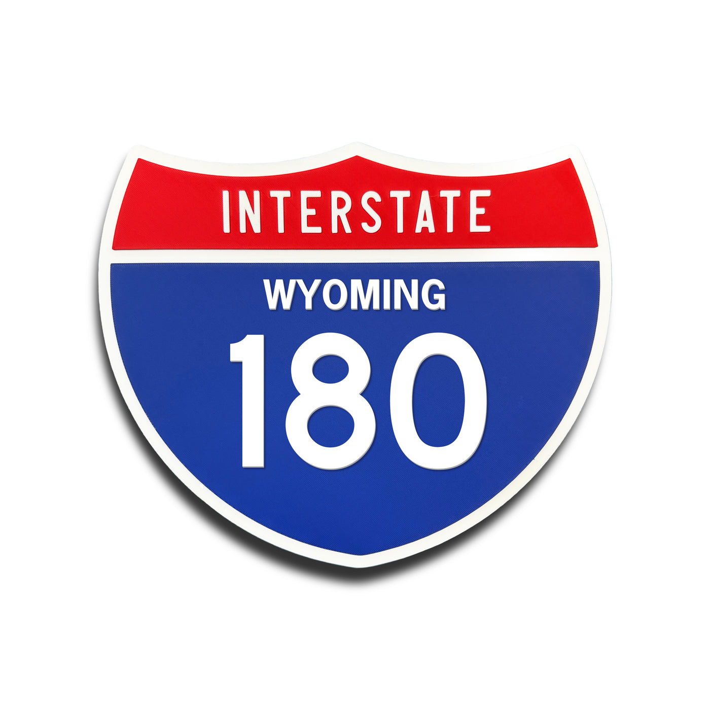 Interstate 180 Wyoming road sign replica front view