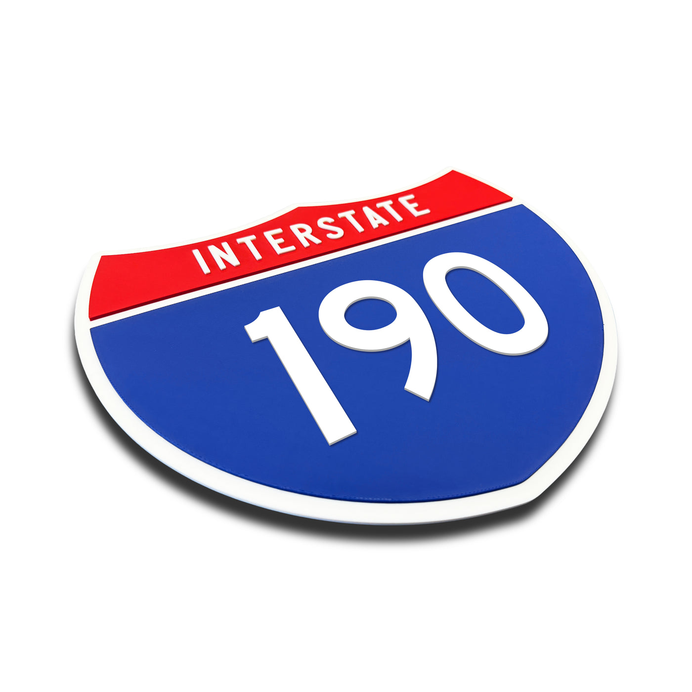 Interstate 190 Number Only road sign replica three quarter view