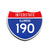 Interstate 190 Illinois road sign replica front view