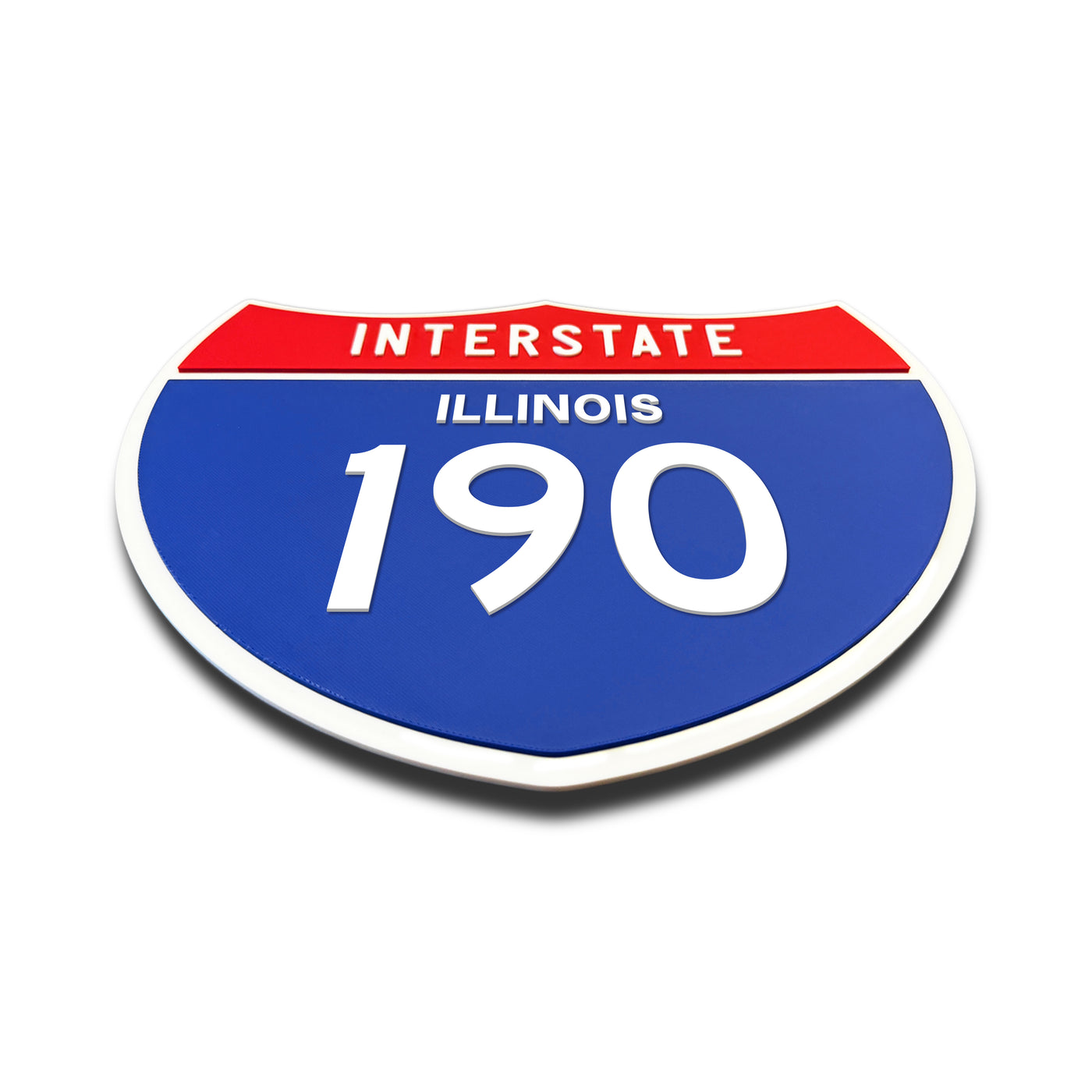 Interstate 190 – Illinois road sign replica flat view