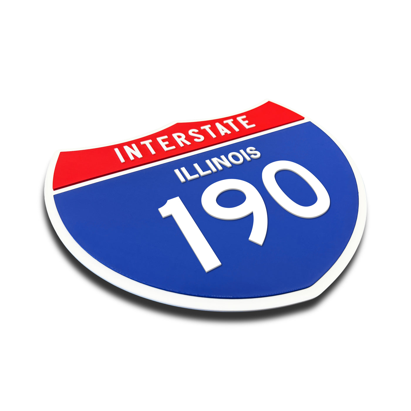 Interstate 190 – Illinois road sign replica three-quarter view