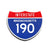 Interstate 190 Massachusetts road sign replica front view