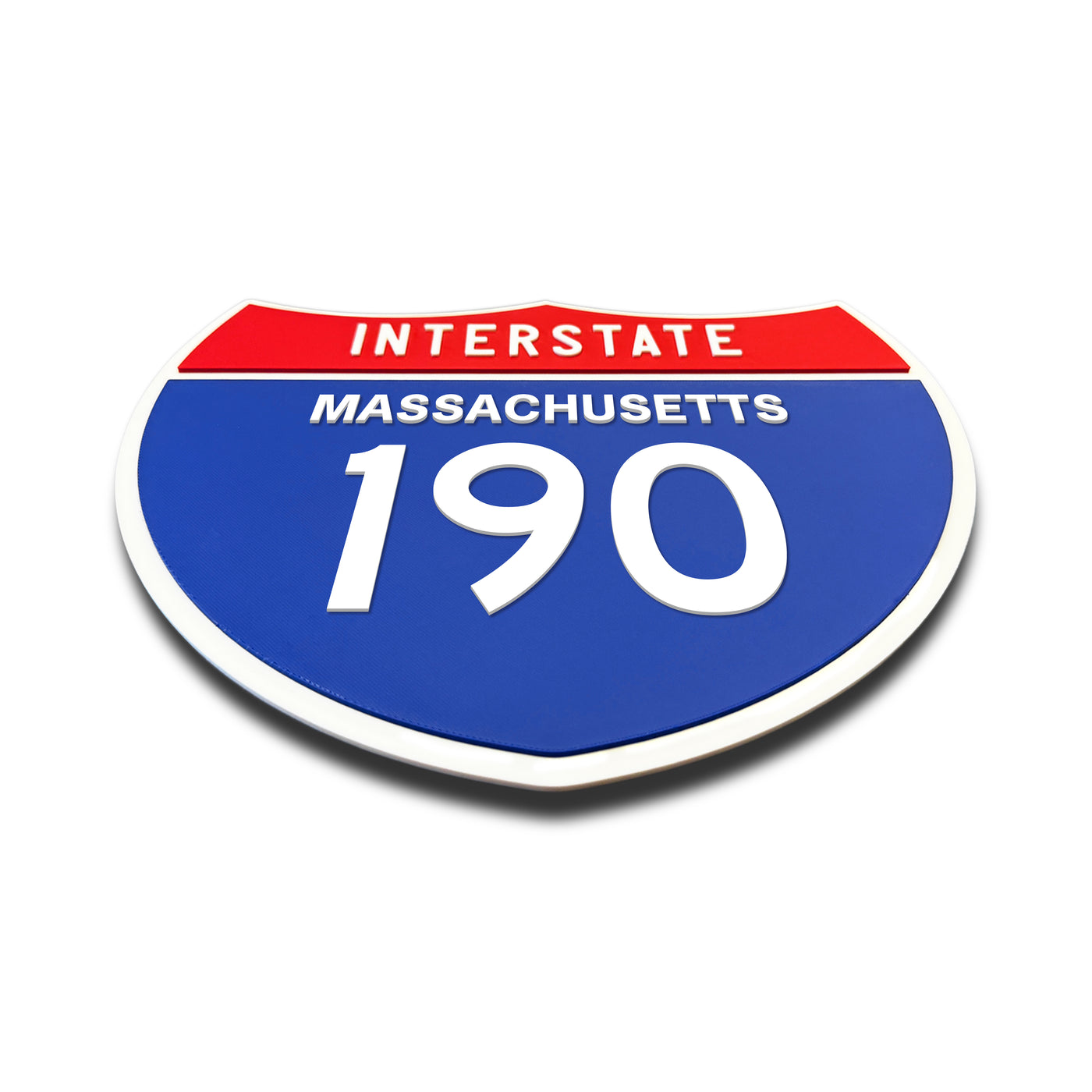 Interstate 190 – Massachusetts road sign replica flat view