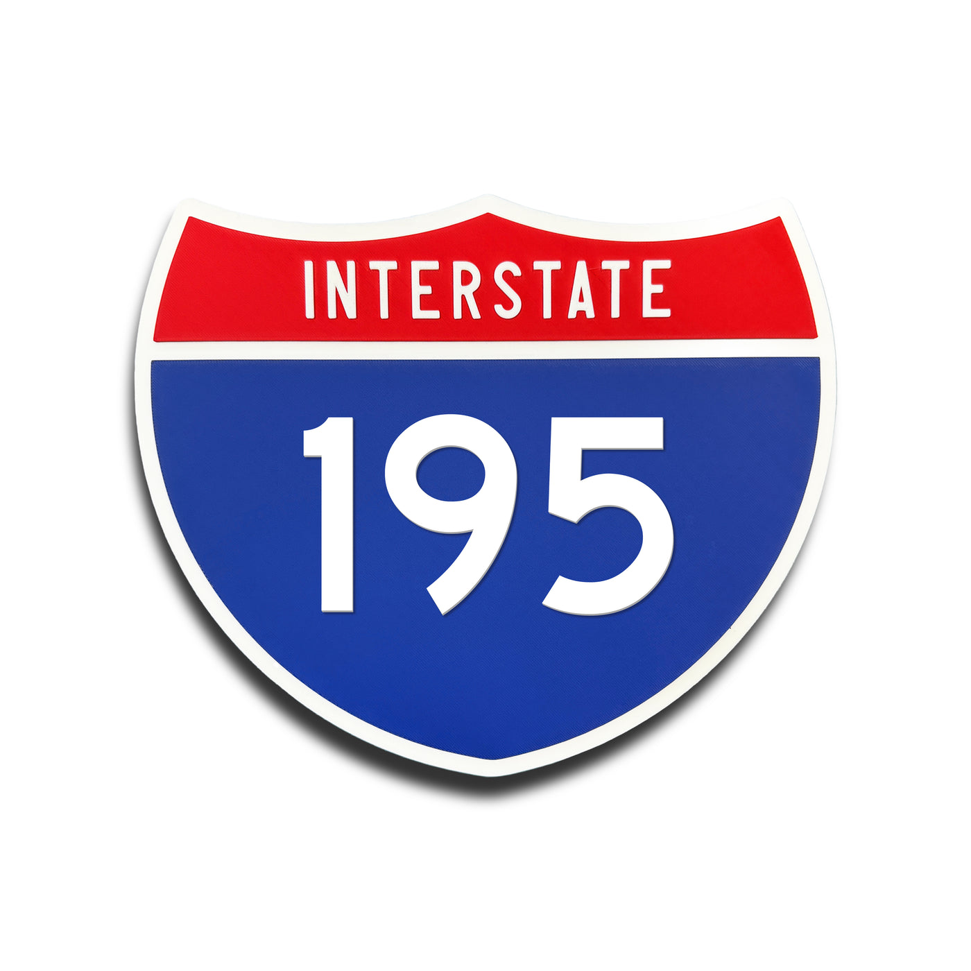 Interstate 195 Number Only road sign replica front view