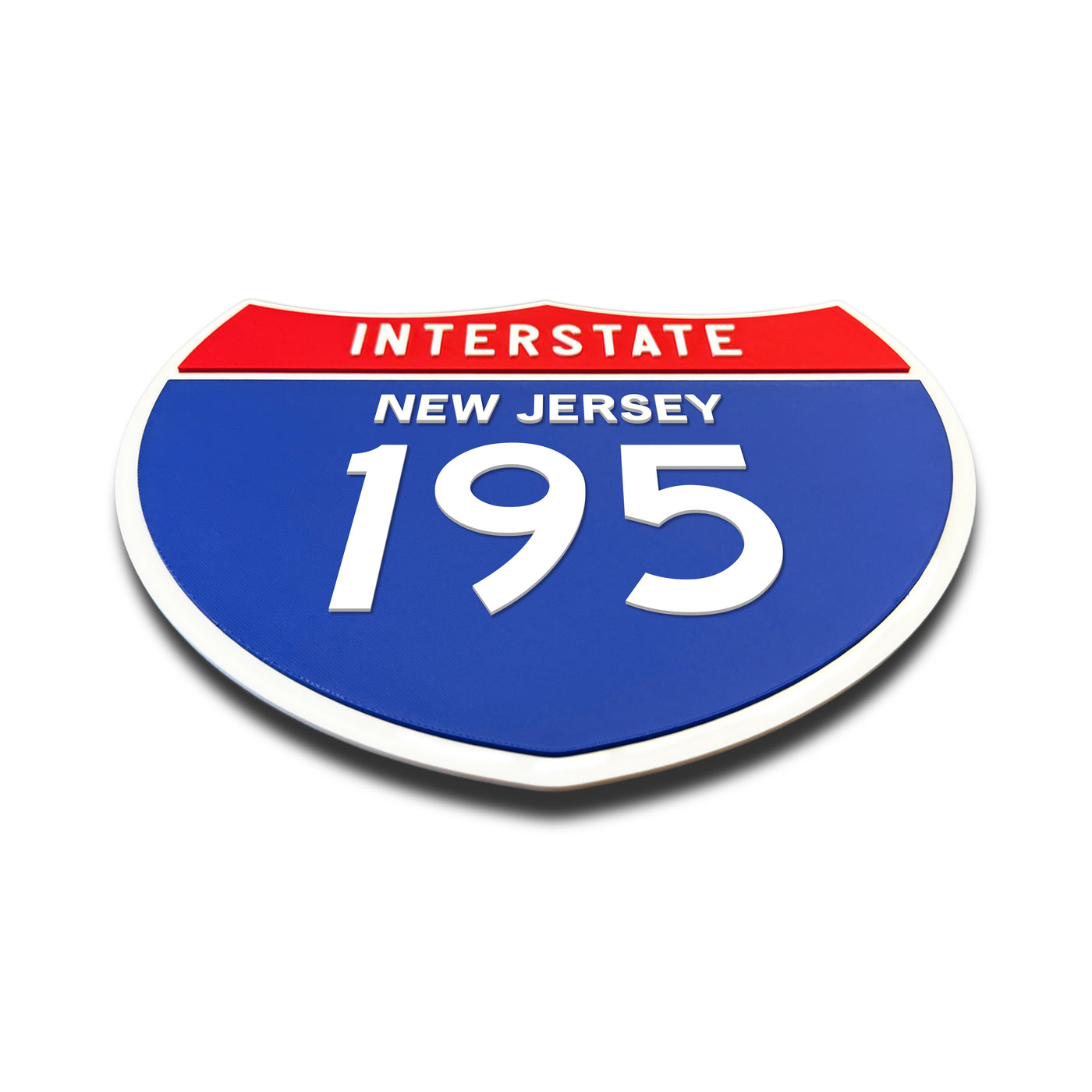 Interstate 195 – New Jersey road sign replica flat view
