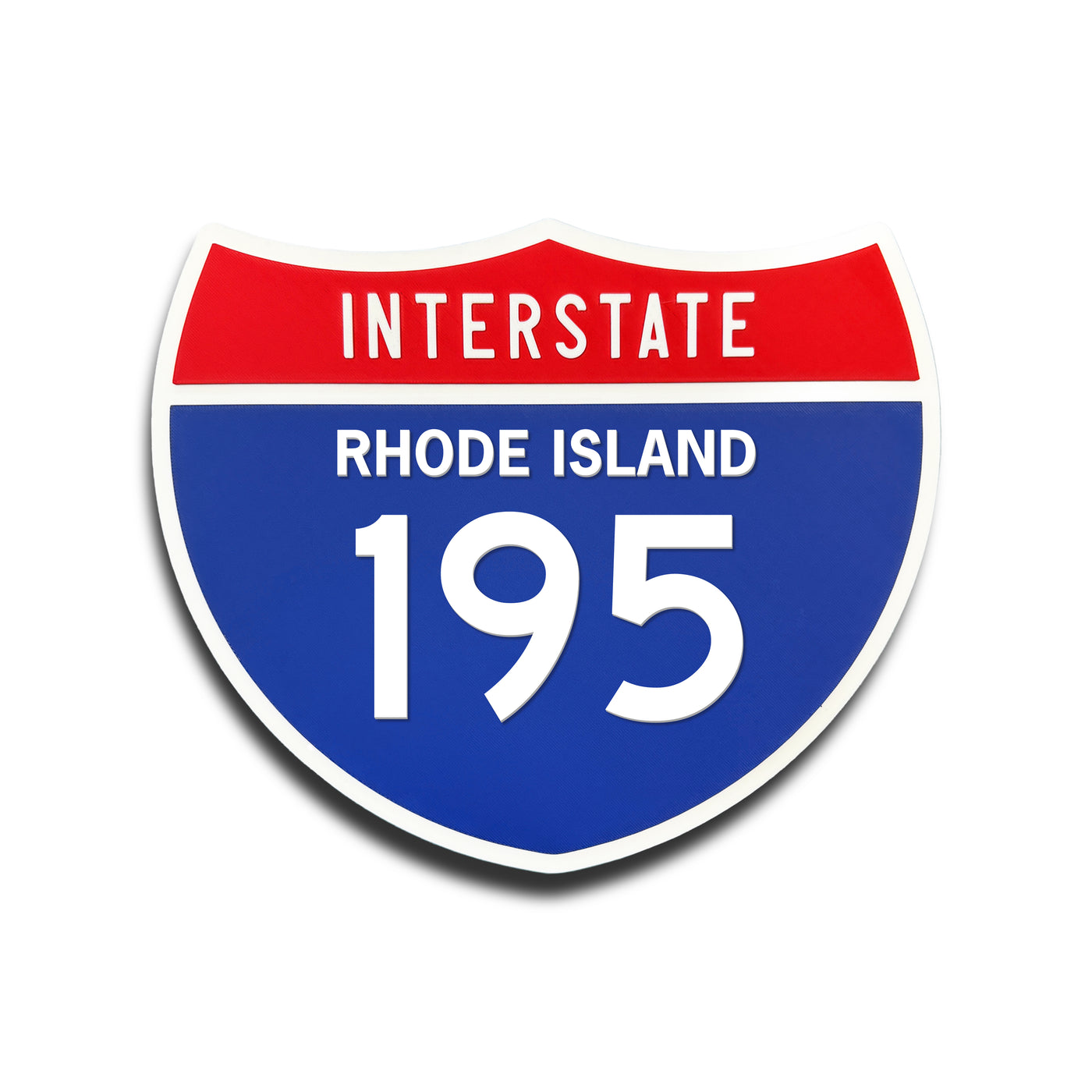 Interstate 195 Rhode Island road sign replica front view