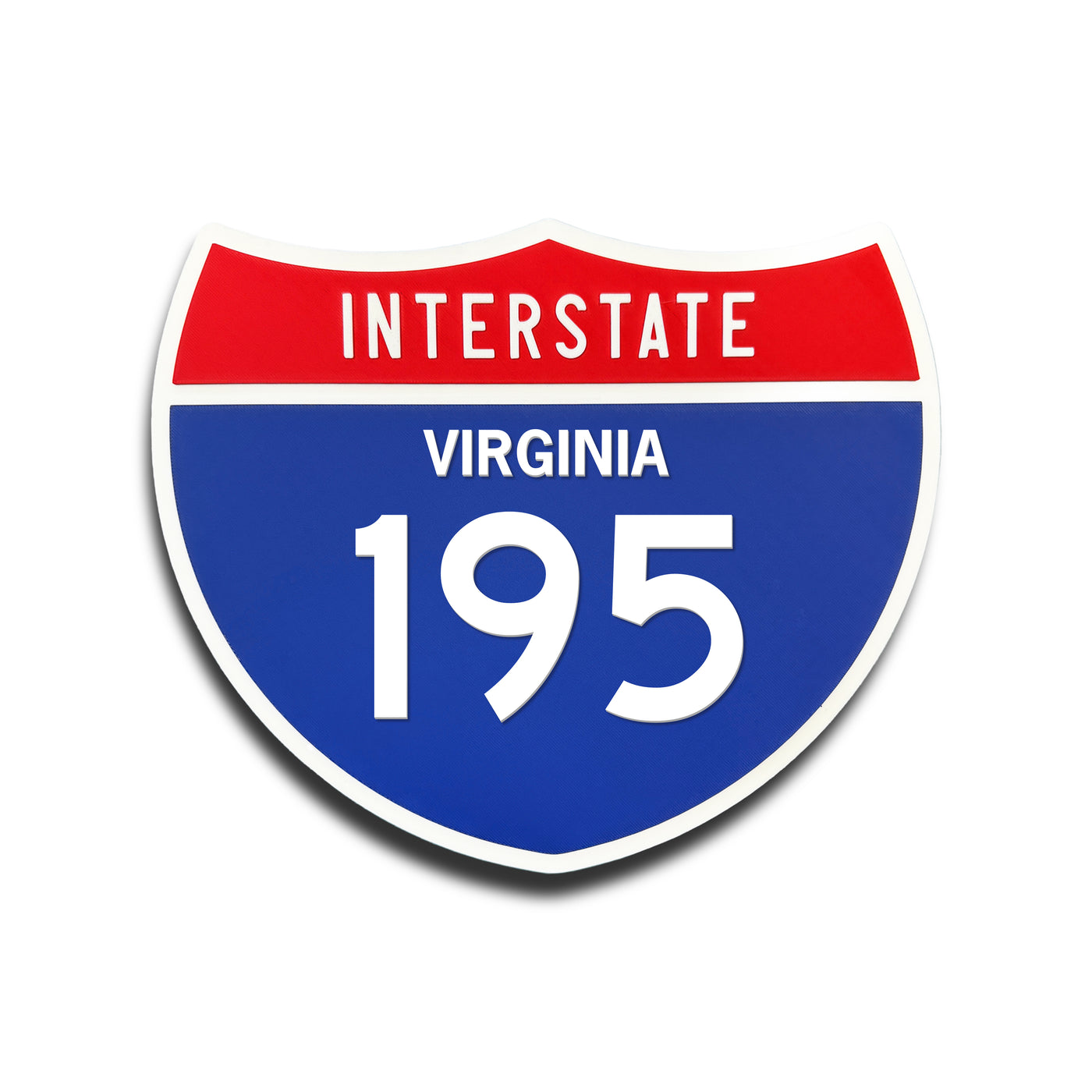 Interstate 195 Virginia road sign replica front view
