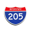 Interstate 205 Number Only road sign replica front view