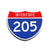 Interstate 205 Number Only road sign replica front view