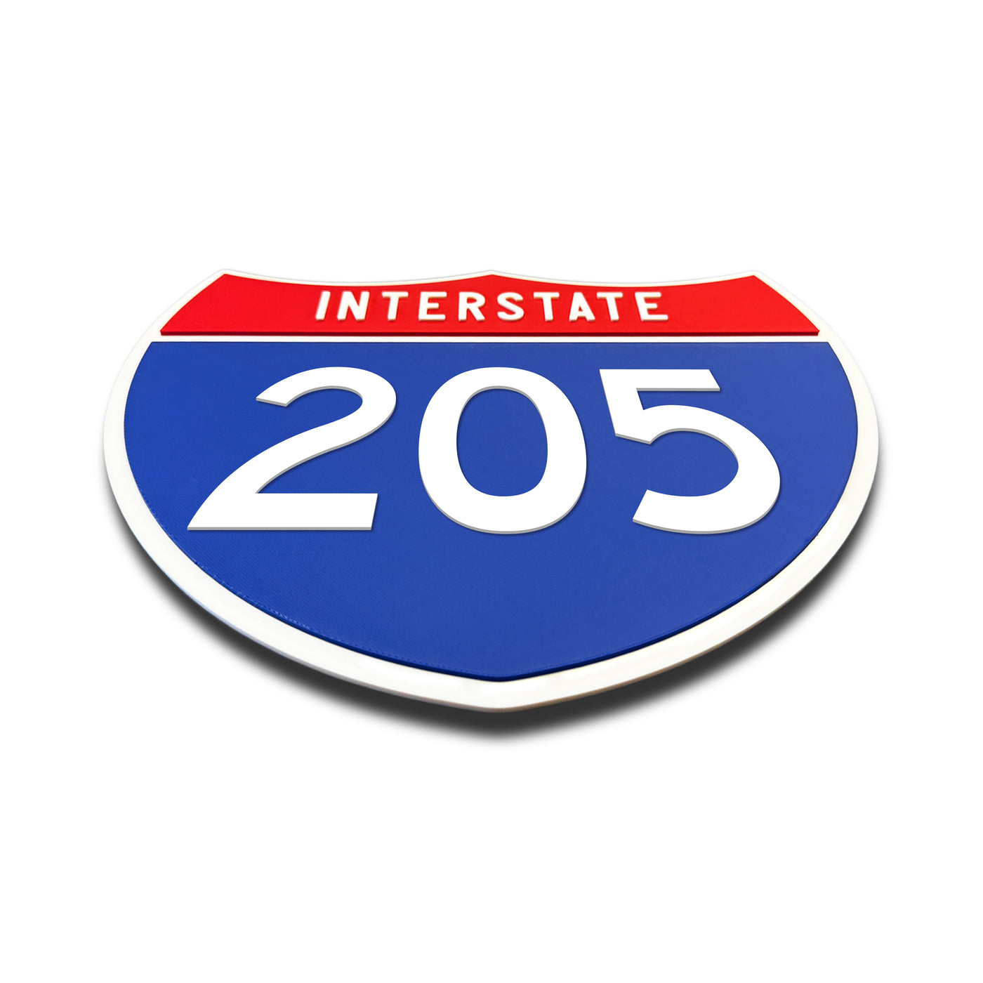 Interstate 205 Number Only road sign replica flat view