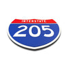 Interstate 205 Number Only road sign replica flat view