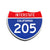Interstate 205 California road sign replica front view