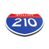 Interstate 210 Number Only road sign replica flat view