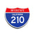 Interstate 210 California road sign replica front view