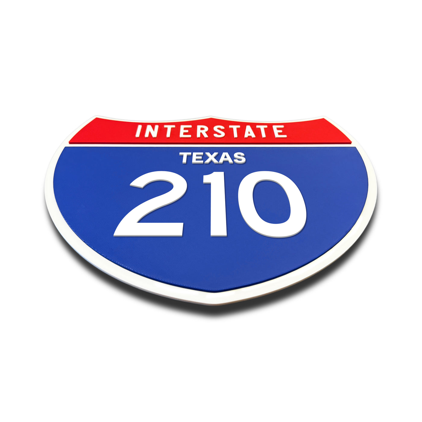 Interstate 210 – Texas road sign replica flat view