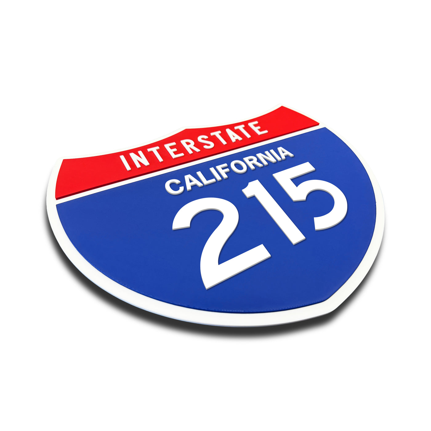 Interstate 215 – California road sign replica three-quarter view